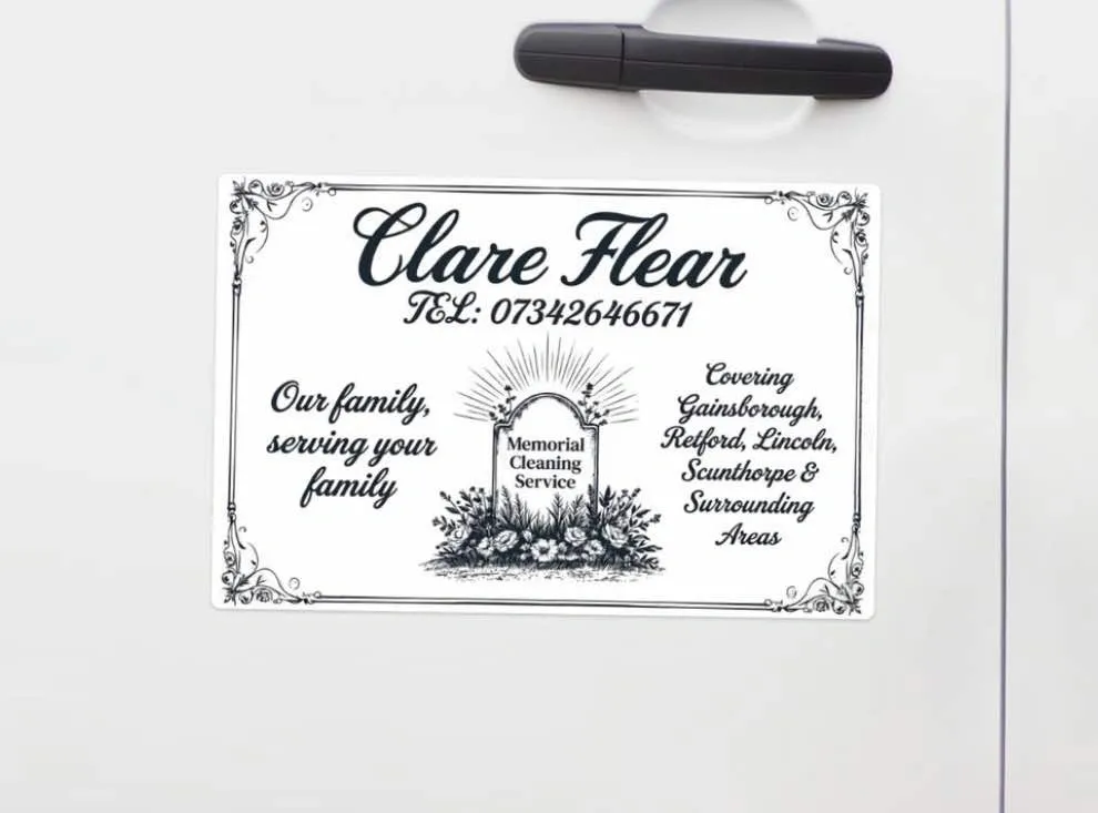 Clare Flear Memorial Cleaning Service van magnet