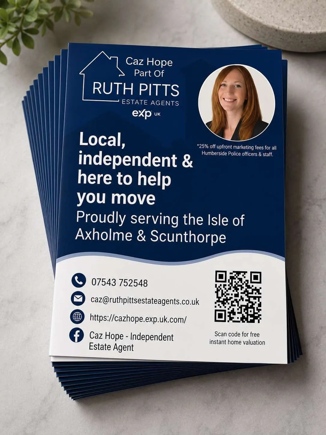 Caz Hope estate agent leaflets